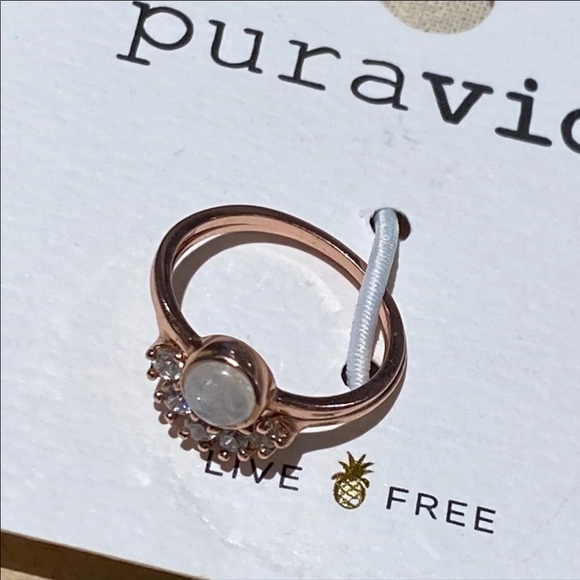 PURA VIDA size 7 Rose Gold with Moonstone Nesting Ring - Picture 5 of 6
